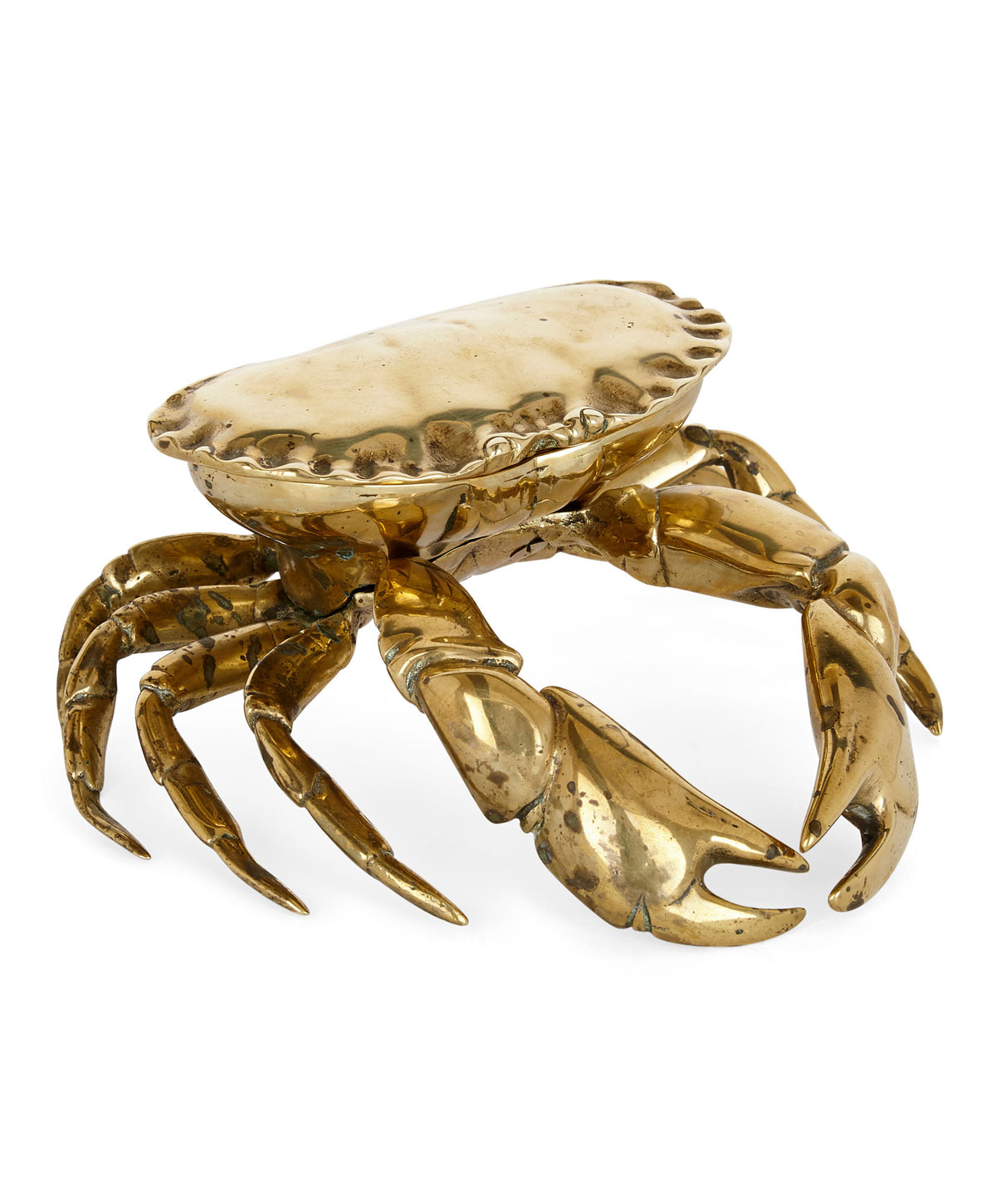 Victorian Brass Inkwell Form Crab
